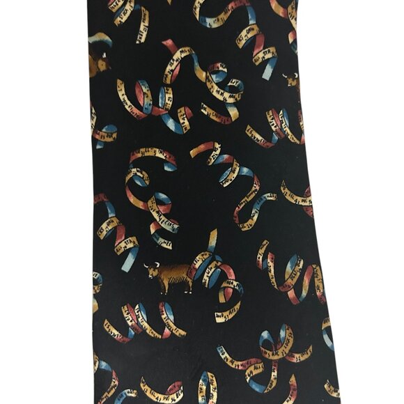 Nicole Miller 100% Silk Necktie Multicolor Woven Graphic Tie - Picture 5 of 5